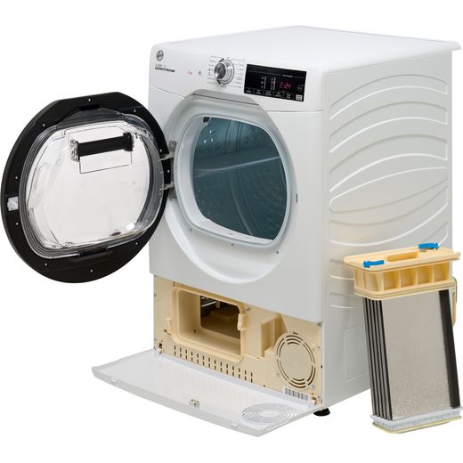 Hoover H-DRY 350 HRE C9TBE-80 Wifi Connected 9Kg Condenser Tumble Dryer - White - Door open